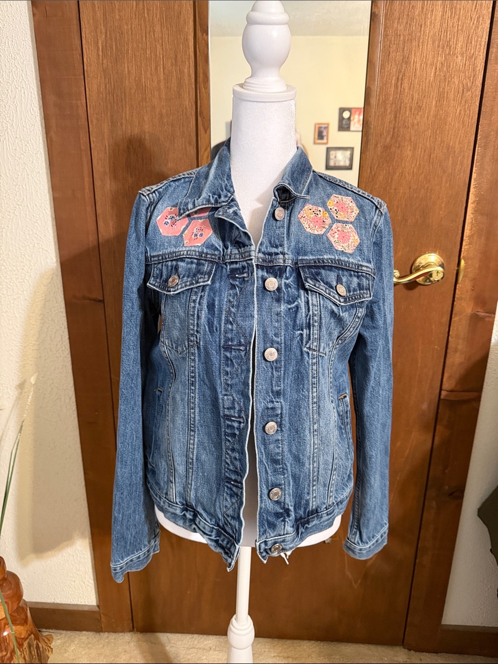 Gap Denim Jacket with Floral Patchwork - Blue